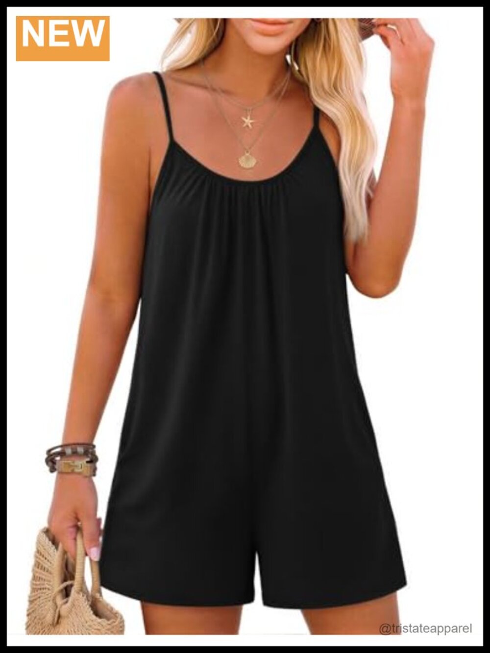 Ekouaer Women's Summer Romper Boho Floral Adjustable Strap Beach Jumpsuit